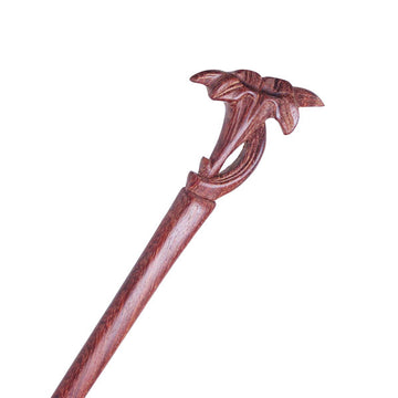 CrystalMood Handmade Carved Wood Hair Stick Lily Rosewood